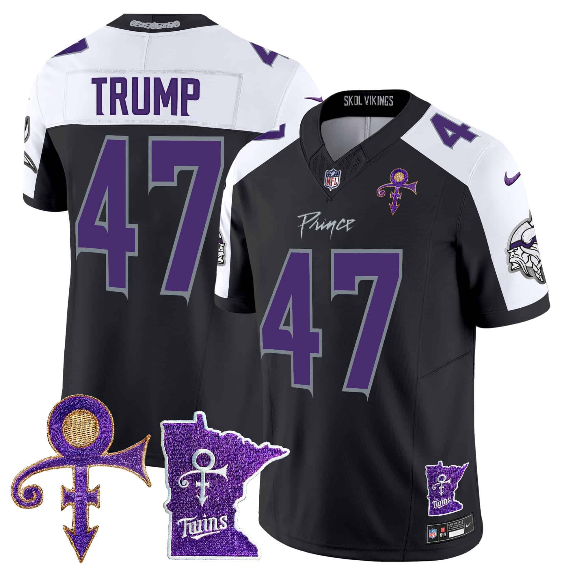 Men Minnesota Vikings #47 Trump Black 2024 Nike Prince Vapor Limited NFL Jersey->indianapolis colts->NFL Jersey